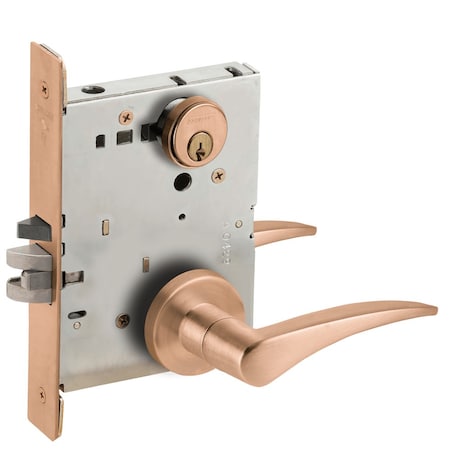 Grade 1 Entrance Office Mortise Lock, Conventional Cylinder, S123 Keyway, 12 Lever, A Rose, Satin Br
